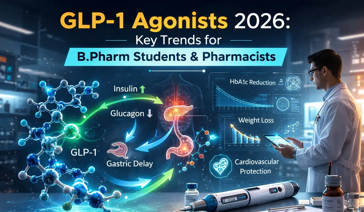 GLP-1 Agonists 2026: Key Trends for B.Pharm Students & Pharmacists
